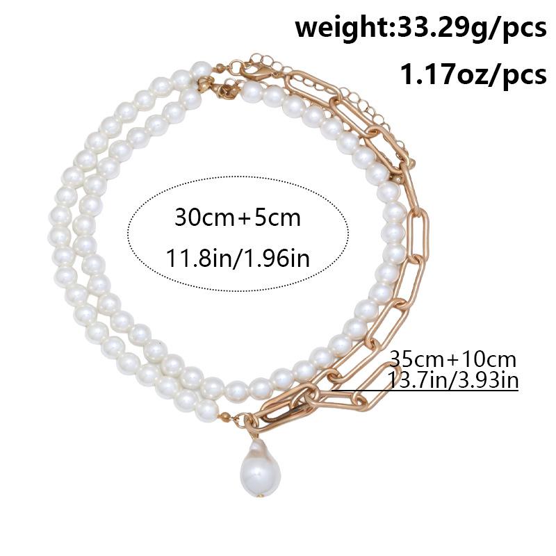 Temperament Baroque special-shaped pearl necklace creative irregular chain collarbone necklace set