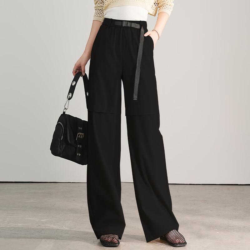 Women s Summer Draped Loose Cargo Pants with Belt M