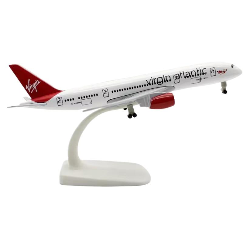 

20cm Virgin Atlantic B787 Airline Model Plane Alloy Metal Die-Cast Airplane Souvenir Hobby Collection Toy Planes Scale Aircraft червоний/білий