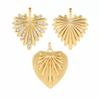 New Unique Heart-shaped Pendant Jewelry Accessory Copper Zircon Heart Charm Necklace Pendant DIY Jewelry Making Component
