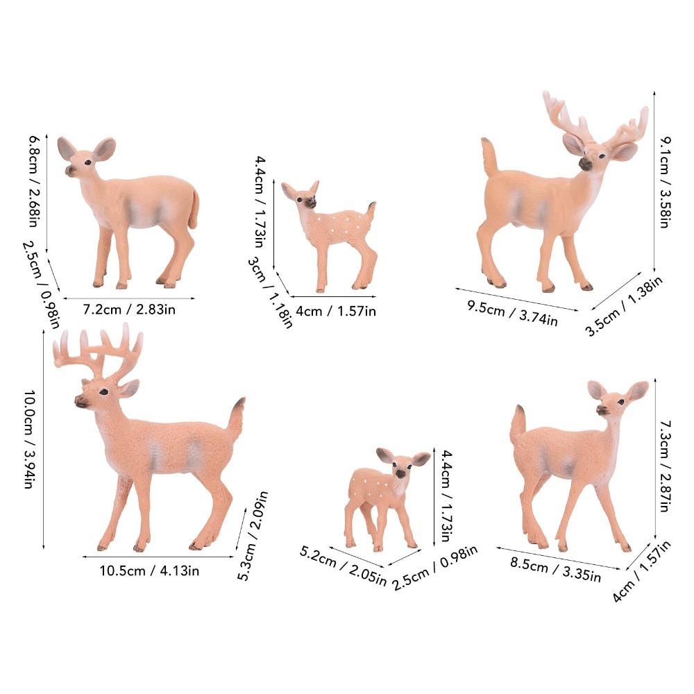 6pcs Small Deer Cake Topper Topper Decoration Woodland Animal Figurines Woodland Theme