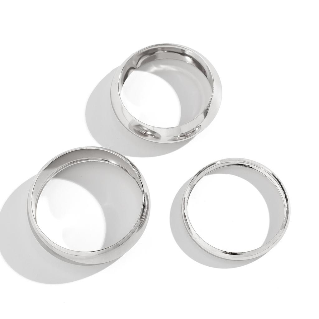 2 Stück/3 Stück Punk Geometrisches Breites Armreif-Set Mode Handschmuck Klobiger Hohler Mehrschichtiger Armreif für Frauen Schmuck Damen Hochzeitsfeier