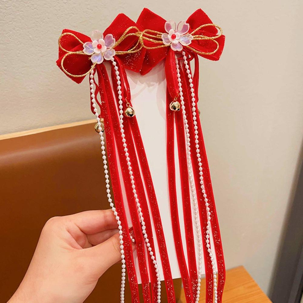 Princess New Year Bow Hairpins Ancient Style Girls Hanfu Headwear  Hair Accessories