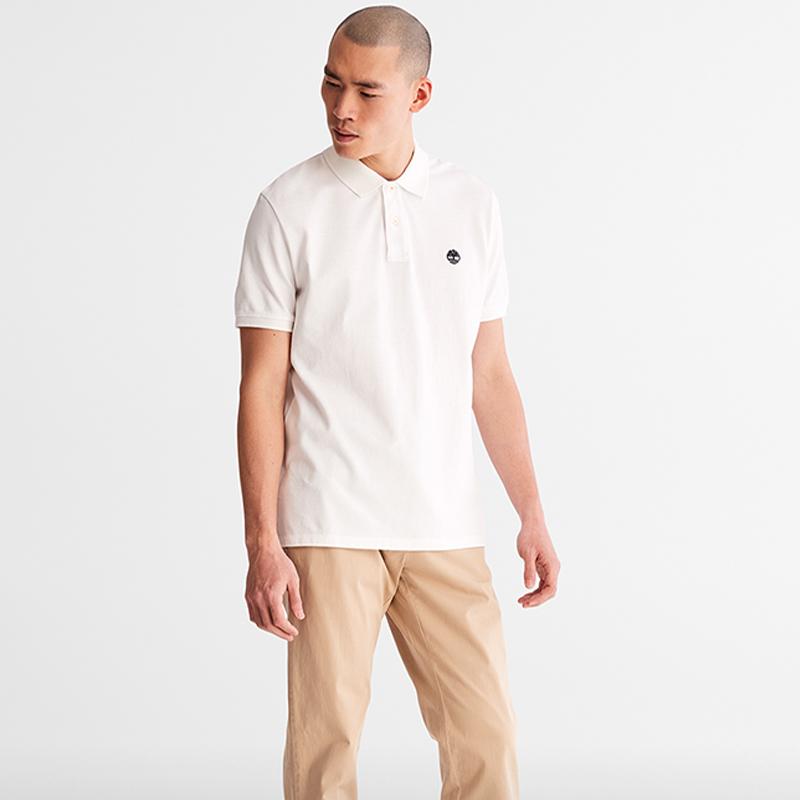 Timberland Casual Sports Short Sleeve Polo Shirt Men tops White A24H2-100