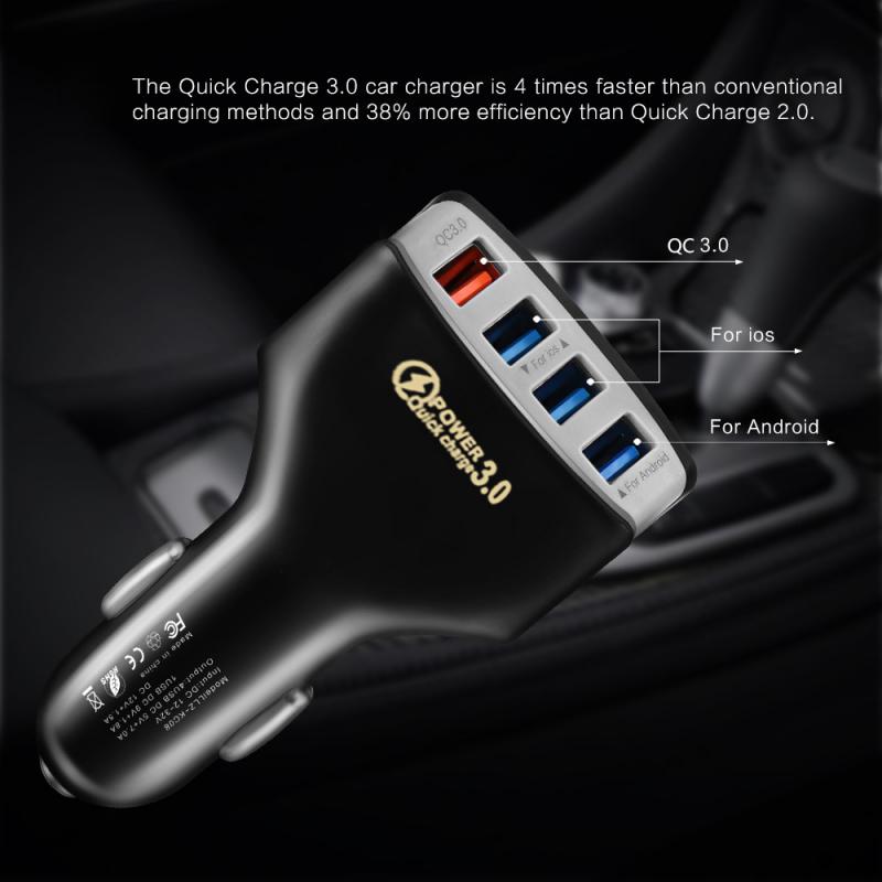 Four USB Car Charger Phone Tablet Car Charger Cigarette Lighter Adapter USB Fast Charging Car Accessories For Cars Suvs Trucks
