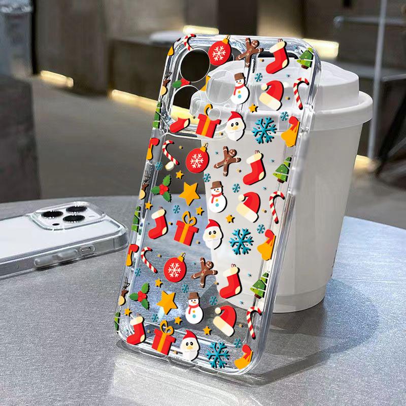 Case For Xiaomi Mi 14 13 12T 13T 11T Pro 11 Lite 5G NE Poco X6 F6 F5 X5 M6 Pro Luxury Cartoon Christmas Transparent Phone Cover
