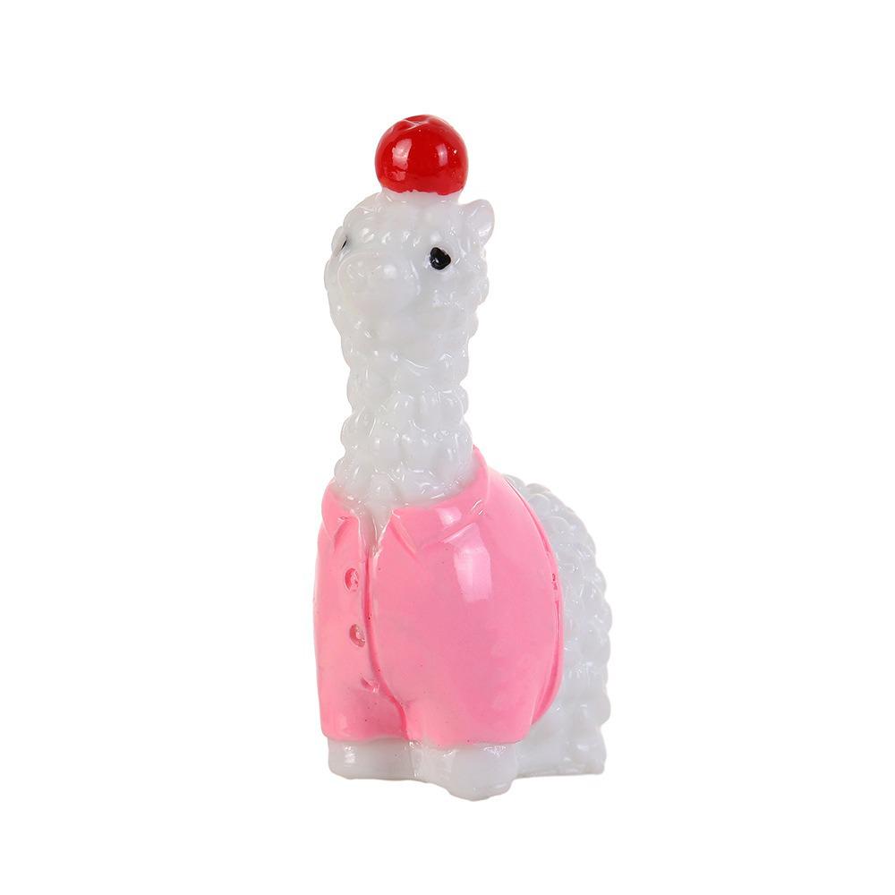 Miniature Cartoon Alpaca Resin Figurines: Small Sheep Ornaments for Desktop or Car Décor