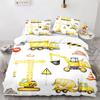 Cartoon Engineering Vehicle Childrens Duvet Cover Set Tractor Truck Quilt Cover Modern Bed Set For Boy Polyester Bedding Set