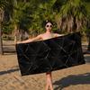 Black Matte Big Microfiber Beach Towels Quick Dry Towel Sand Beach Towels Pool Towel for Travel Swim Pool Yoga