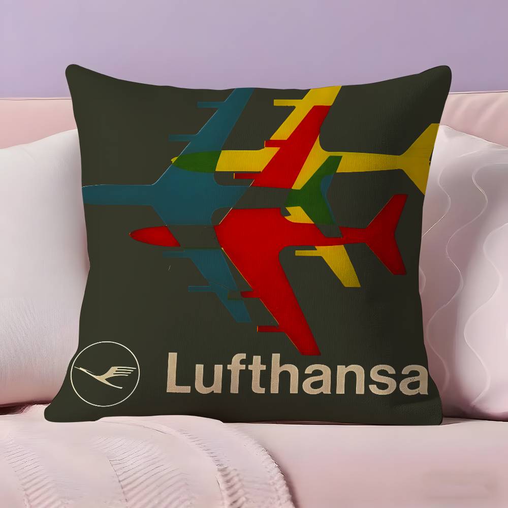 L-Lufthansa German Airlines Pillow Case Pillowcase Ultra Soft Skin Friendly Fabric Cloud Like Comfort & Concealed Zipper