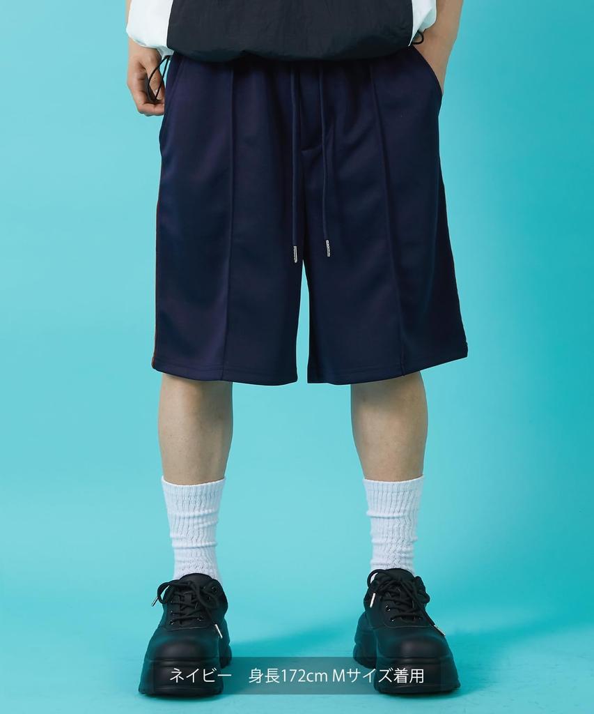 IMPROMES Casual Shorts [SIDEWAYSTANCE] Line Jersey Shorts, Men's, Navy