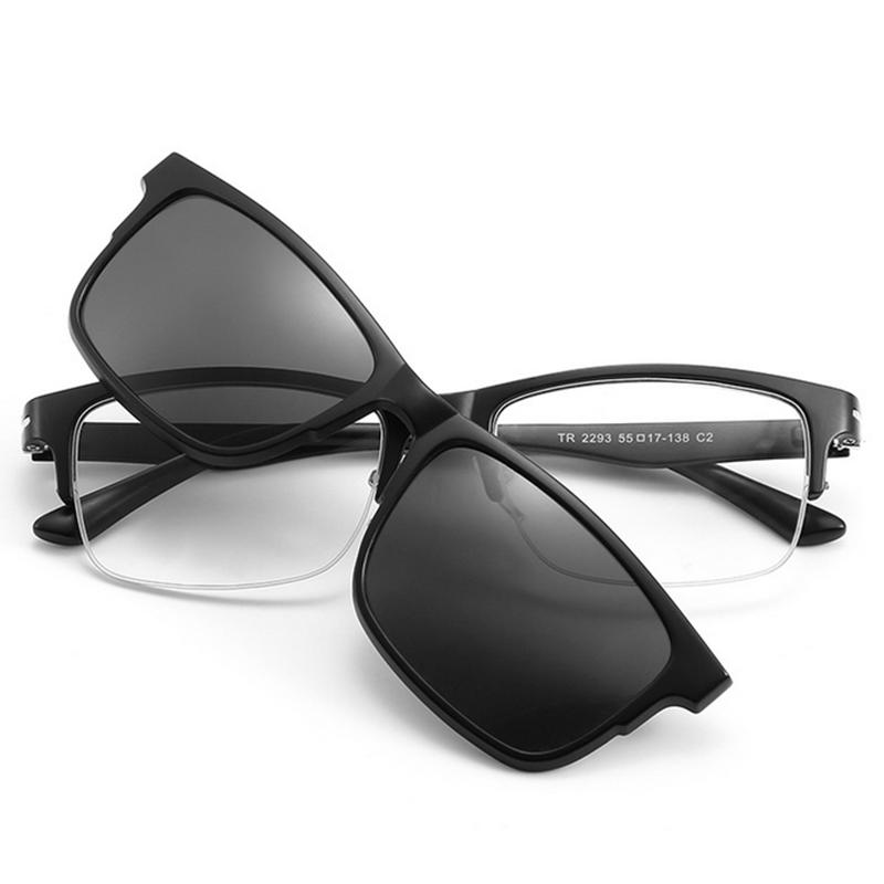 

2293 Magnet Clip Square Half Frame High Performance Myopia Eyeglasses 0 -0.5 -1.0 -1.5 -2.0 -2.5 -3.0 -4.0 -4.5 -5.0 To -6.0 0