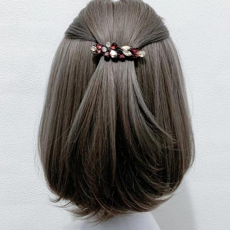 Geometric Rhinestone Crystal Hair Clip - Korean Style Celebrity Trend for Bangs and Straight Hair