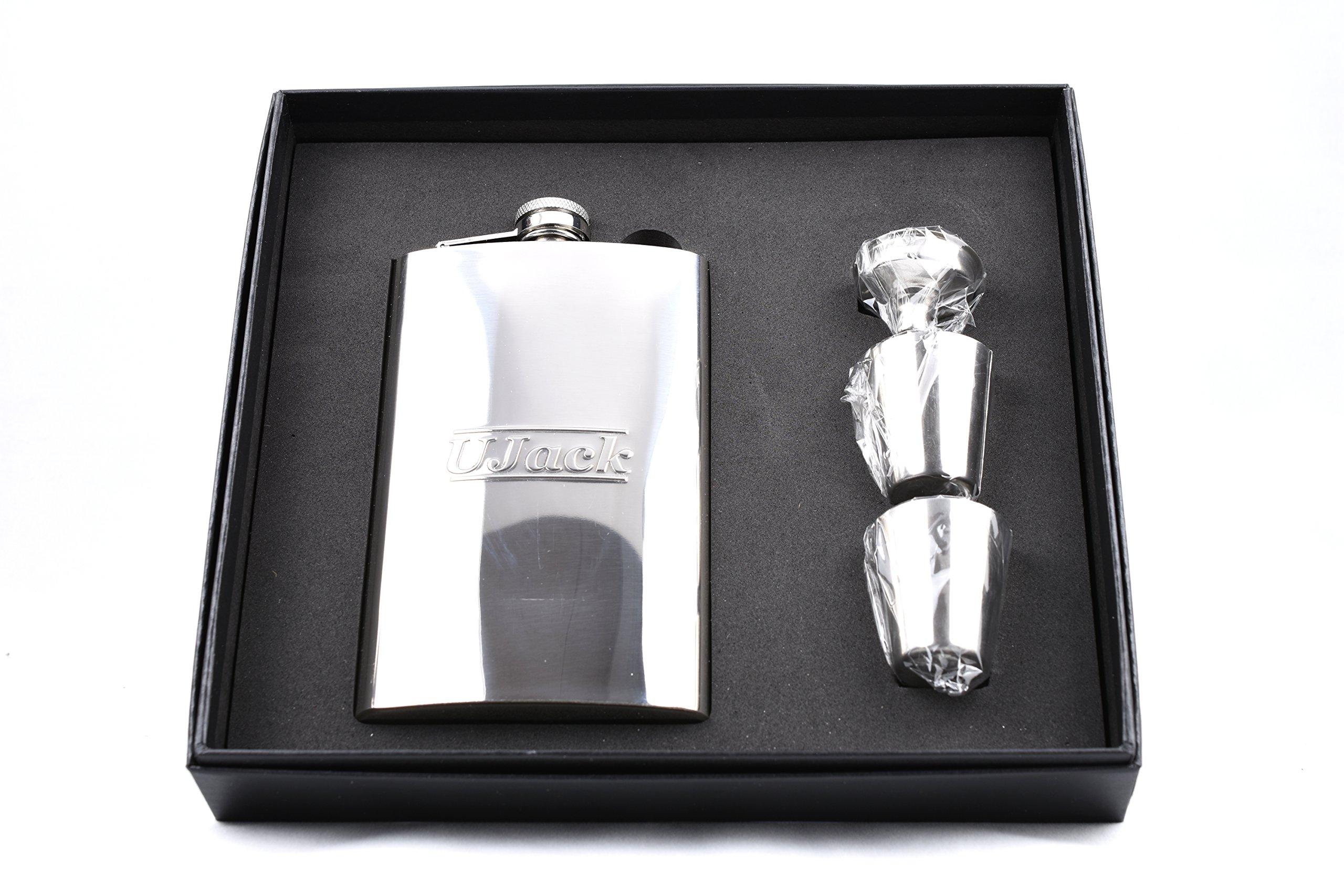 

UJack Нержавеющая сталь SUS304 Фляга для виски Фляга Фляга Бутылка Зеркало (10 унций, Финиш/Набор 4)