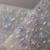 Shell Light Blue Butterfly Nail Art Sticker New Broken Purple Butterfly Beautiful Nail Sticker for daily use