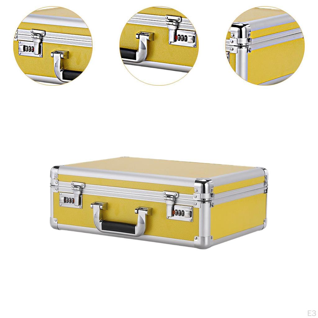 Aluminum Alloy Case Document Storage Box Hard Shell Briefcase for Outdoor Men Mic
