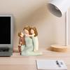 Nowoczesna Figurka Matki i Córki Przytulających się Ręcznie Malowana Żywica Ozdoba Rodzinna Salon