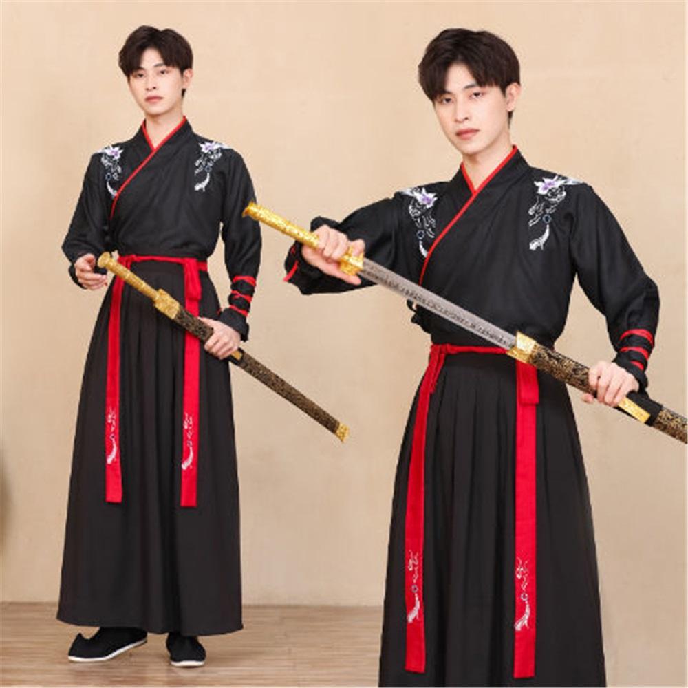 Herreklær Hanfu kampsportstil Ridderlig kjekk herredrakt