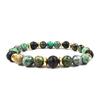 Natural Stone Beaded Bracelet - Pink Zebra Hematite, Unisex Design