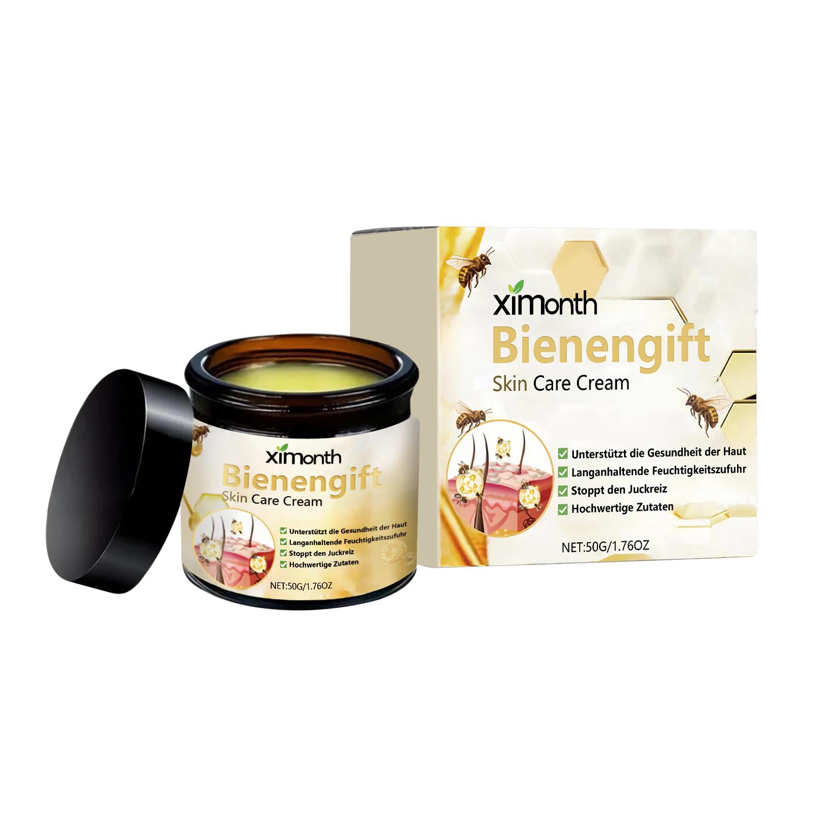 

Крем для ухода за кожей с пчелиным ядом Ximonth Нежная травяная формула Увлажняет кожу тела Разглаживающий и улучшающий крем