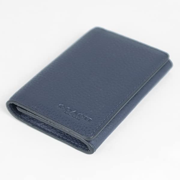 [Coach Drawstring Bag, Gift Wrapping Included] (Coach) Men's Gift Set, Card CaseBusiness Card Holder, 91308 QBMQ (Midnight), Navy [Outlet]