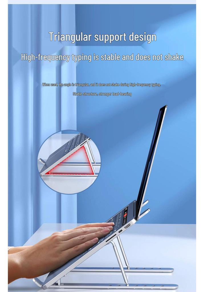 Portable Aluminum Laptop Stand: Foldable, Adjustable Height, Stable Support with Heat Dissipation
