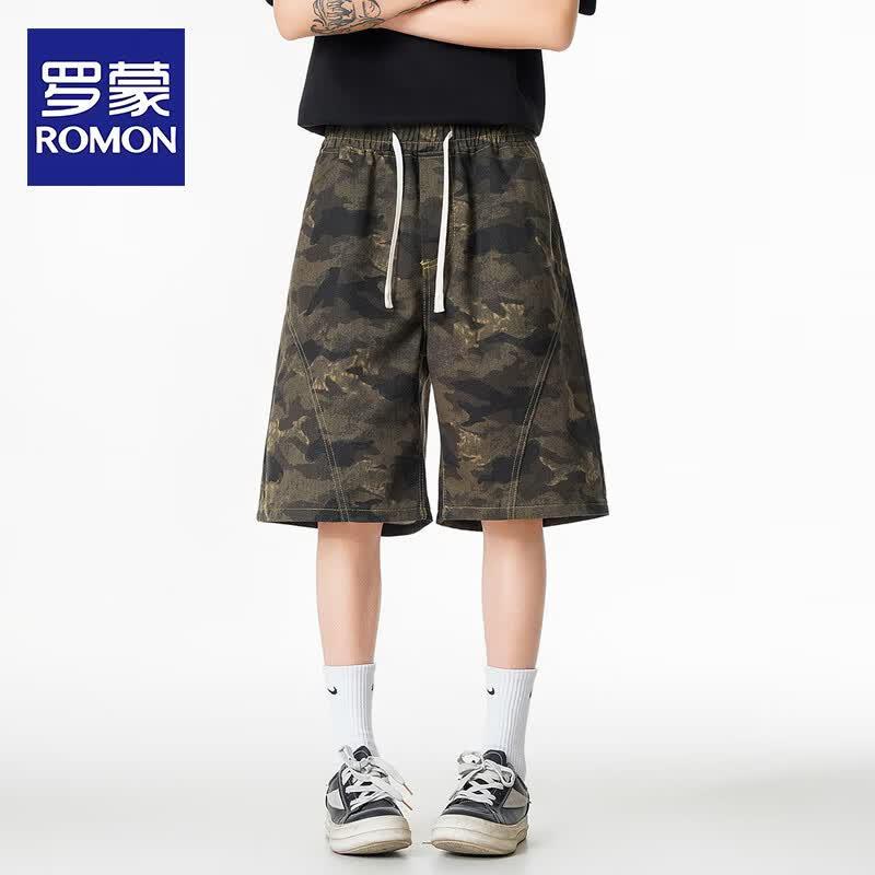 ROMON Men s Camouflage Straight Beach Shorts 4XL