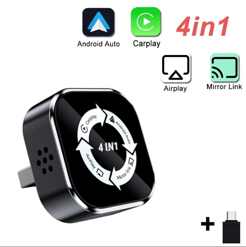 4-in-1 Carplay adapteris bezvadu Apple un