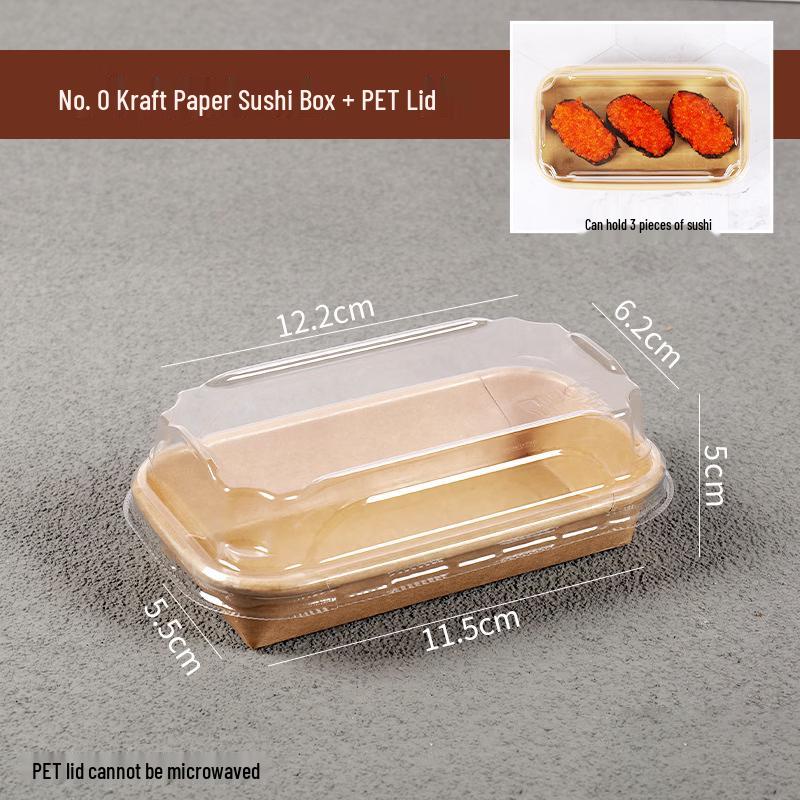 Disposable Kraft Paper Sushi Containers with Lids