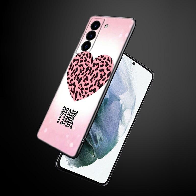 Custodia per telefono con stampa Leopard Love per Samsung Galaxy S22 Pro S21 S20 Ultra FE S10 Lite 5G S10E S9 S8 Plus Cover nera in TPU morbido