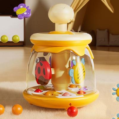 Rotating Baby Pressing Jumping Ball Toy Learn Cause Effect Push and Spin Carousel Activity  Boys
