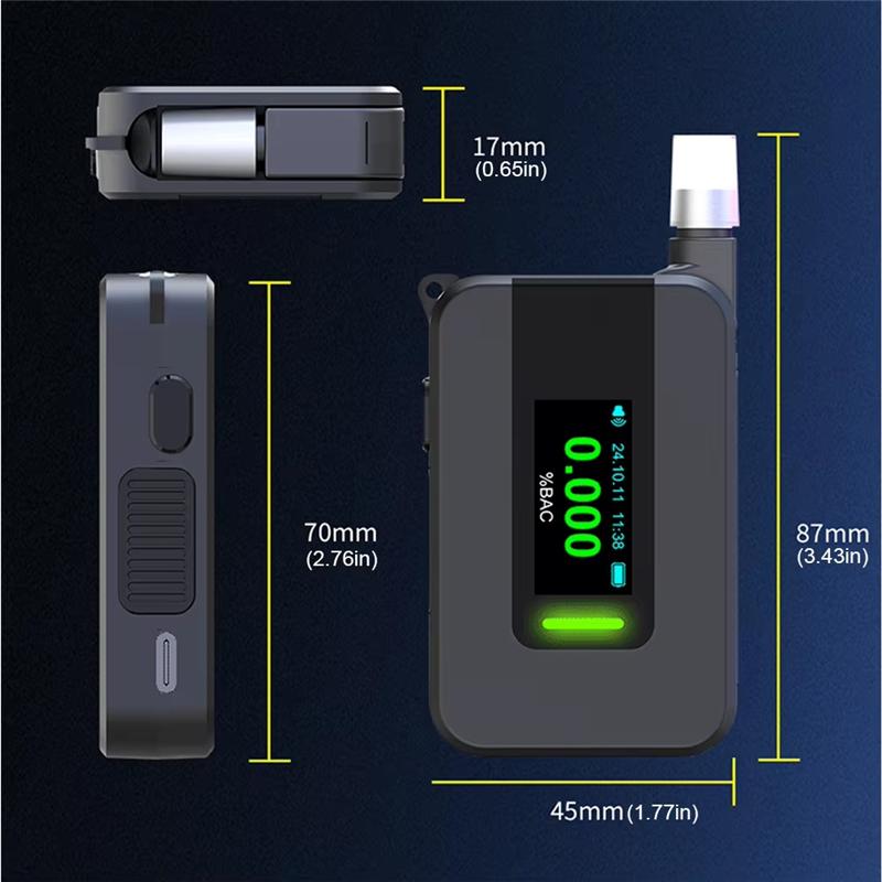 Electrochemical Alcohol Tester Voice Report Non-Contacting Electronic Breathalyzer Portable Alcohol Meter