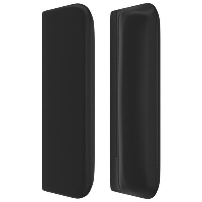 Tête de lit - MAISON EXCLUSIVE - Avec oreilles - Similicuir noir - Hauteur réglable - Pieds bois