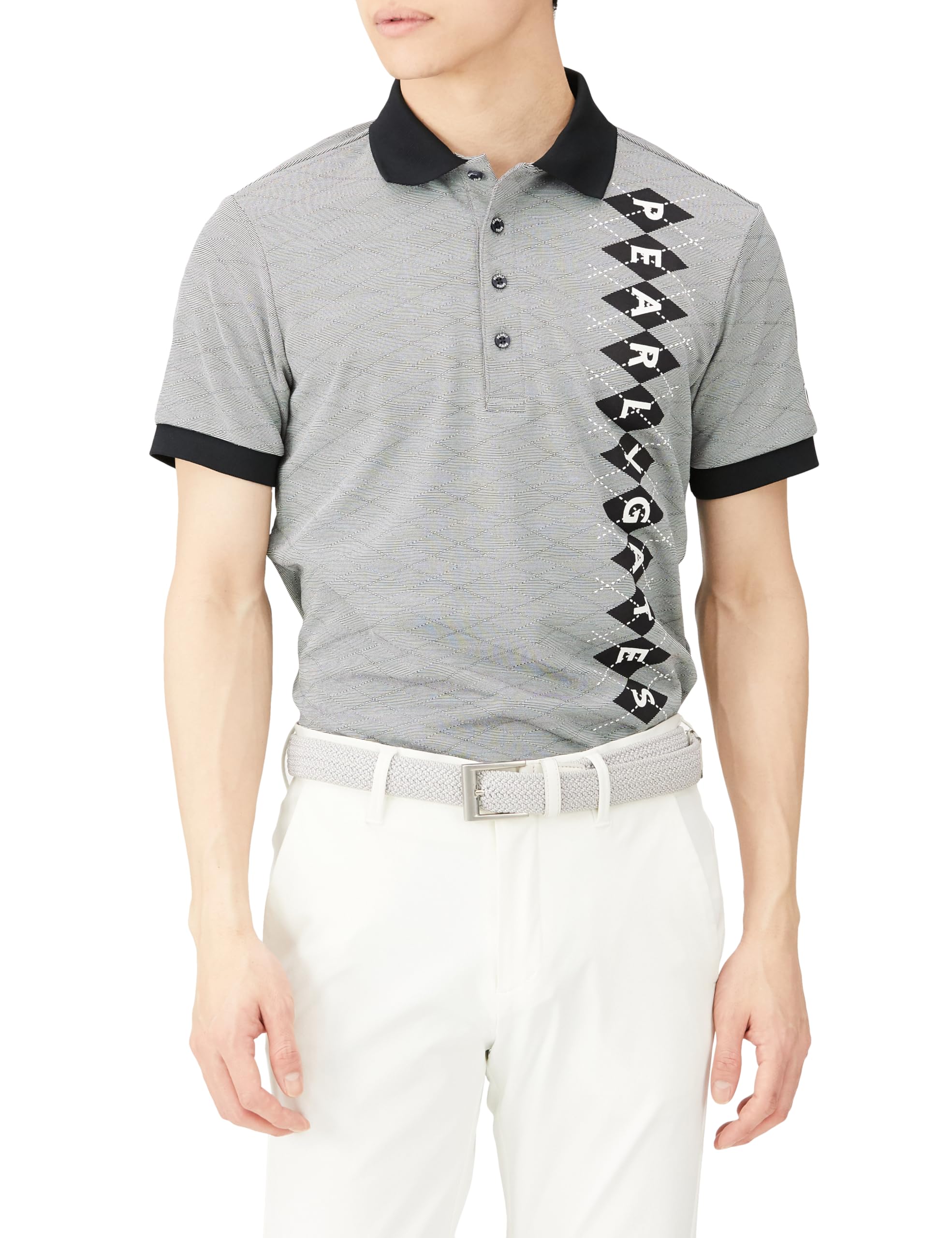 

Short Sleeve Polo Shirt Argyle Jacquard x Dark Navy 5 [PEARLY GATES] Men s / 053-3260905 031_White [L]