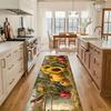 Pastoral Sunflower Pumpkin Bird Harvest Long Runner Rug Floor Carpet Doormat Home Decor Mat for Bathroom Sink Side
