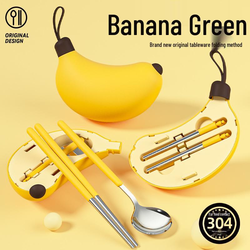 304 Stainless Steel Portable Cutlery Set: Cute Spoon & Chopsticks for Kids, Students, Travel, and Outdoor Gifts