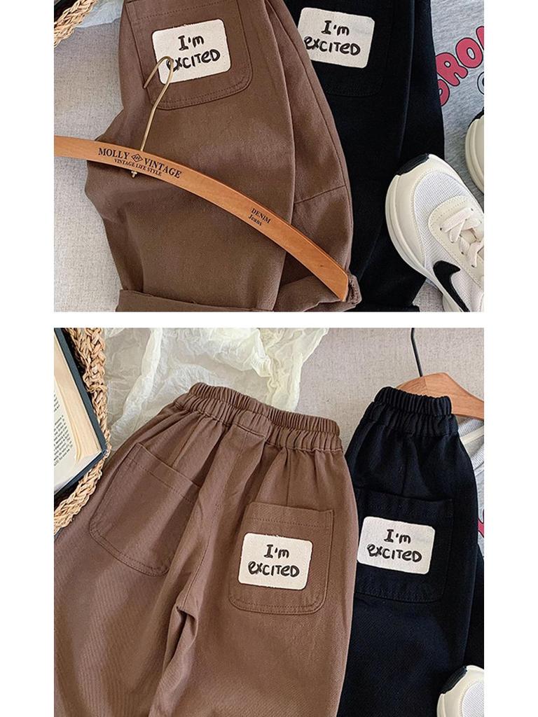 New Autumn Toddler Boys' Korean Style Solid Color Windproof Long Pants