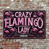 Vintage Retro Pink Flamingo Metal Wall Art 8x12 Inch Fading Resistant Tin Sign for Home Bar Kitchen Cafe