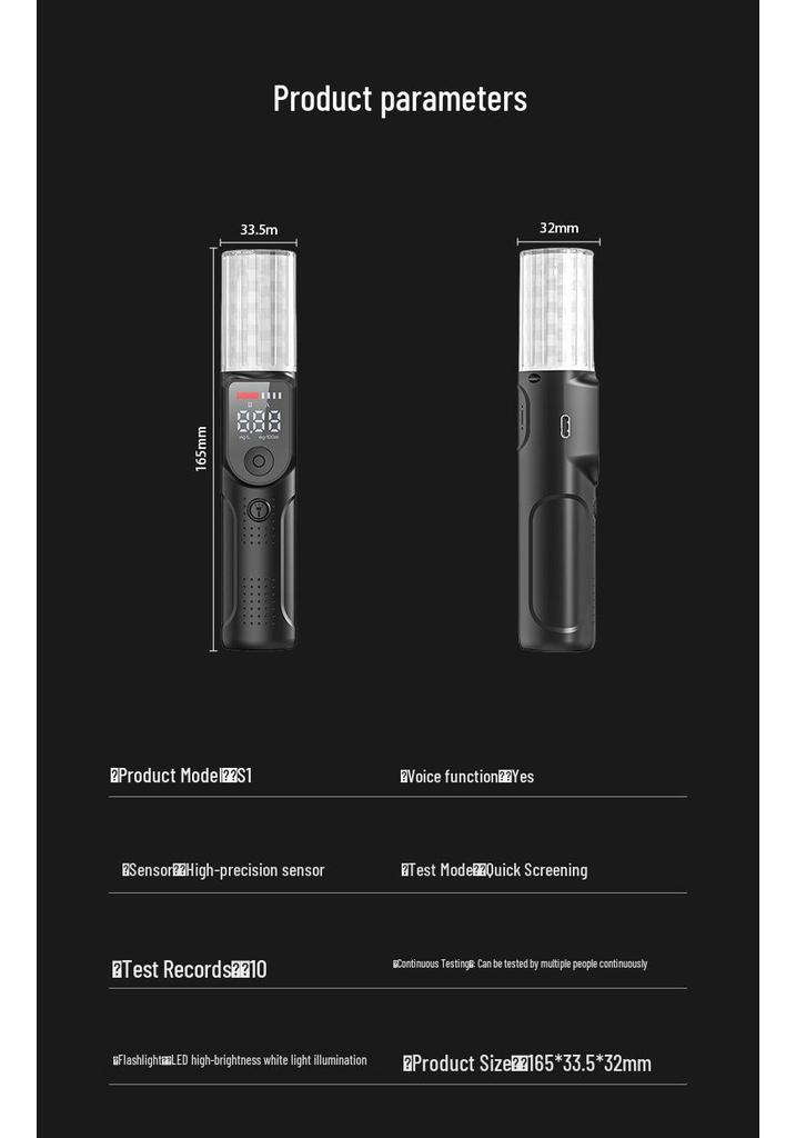 Portable High-Precision Rechargeable Breathalyzer for Drunk Driving Detection