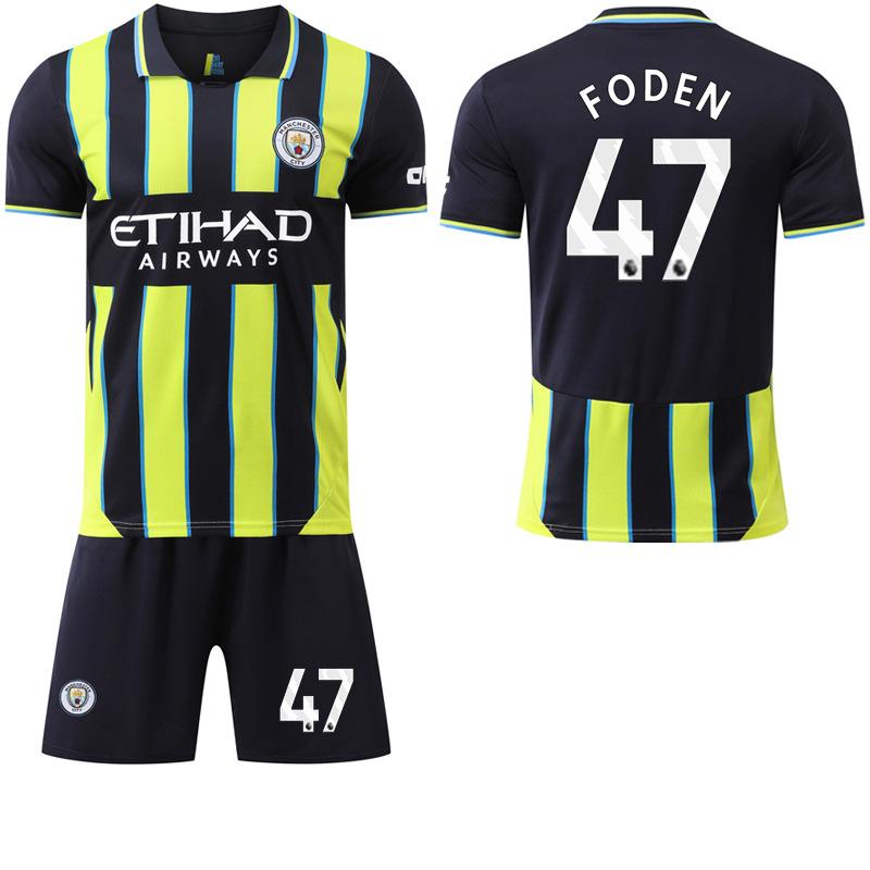 

2024-25 Выездная футболка Манчестер Сити #9 Холанд #17 Де Брюйне Футбольные майки 16