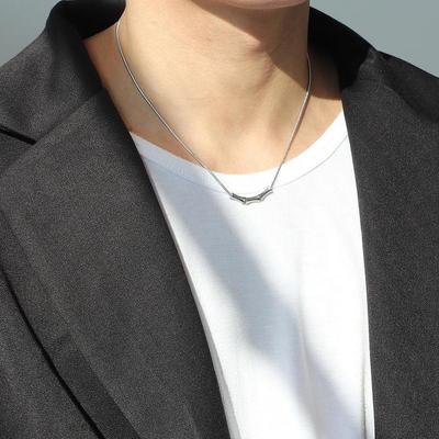 [Belga] Chirurgisch Staal Dunne Ketting Bamboe Hanger Ketting (30275344)
