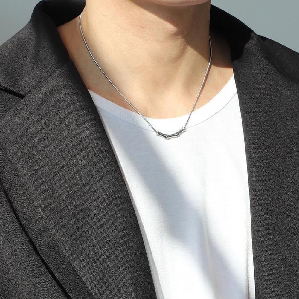 

[Belga] Surgical Steel Thin Chain Bamboo Pendant Necklace (30275344)