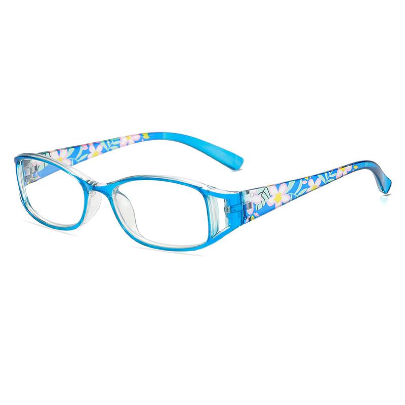 1PC Premium Classic Rectangle Reading Glasses - Floral Temples, For Middle-Aged/Elderly/Men/Women/Students/Teachers, Casual & Business Use