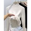 Winter integrated velvet thickened turtleneck knitted bottoming shirt women's warm inner top soft waxy basic sweater