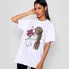 Western Style New Fashion Casual Loose Print Cotton T-shirt Top Loose Printed T-shirt Top
