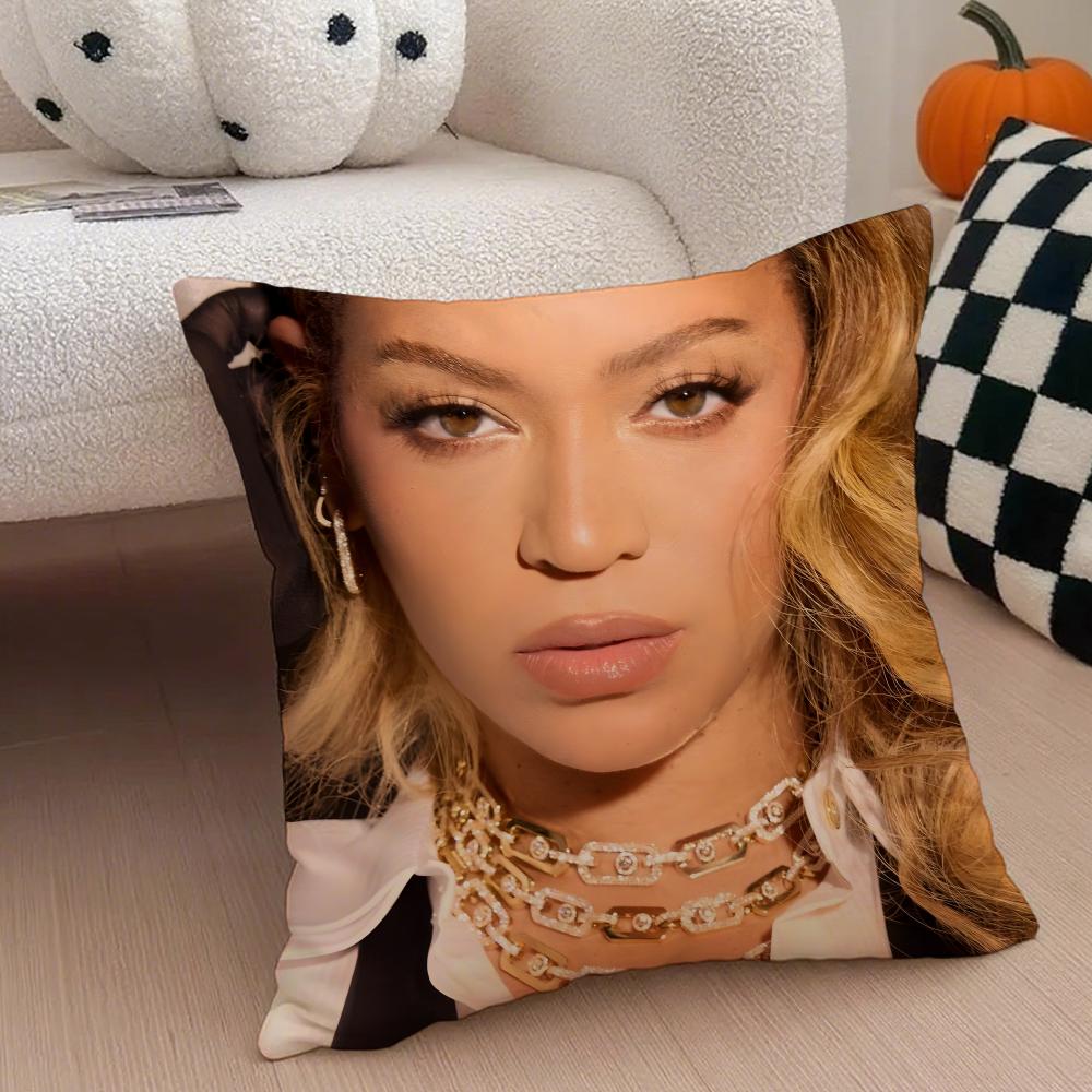 

RB American Beautiful Singer BBeyonce Cushion Cover Throw Pillow Cover Hidden Button Durable Polyester Chair Cushion 30X30cm