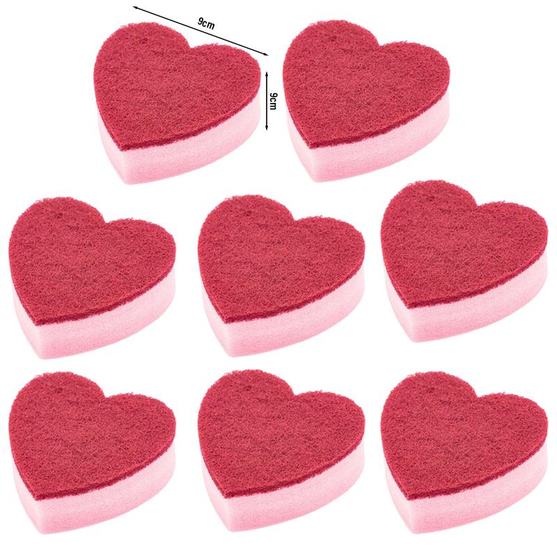 Heart Shape Kitchen Scrub Sponges Non-Scratch Scrub Dish Sponges for Cleaning Effortlessly Clean Your Stovetop Kitchen Supplies