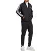 adidas Tuta Sportiva Tre Strisce Collo con Zip Uomo Abbigliamento Sportivo Nero IC6766