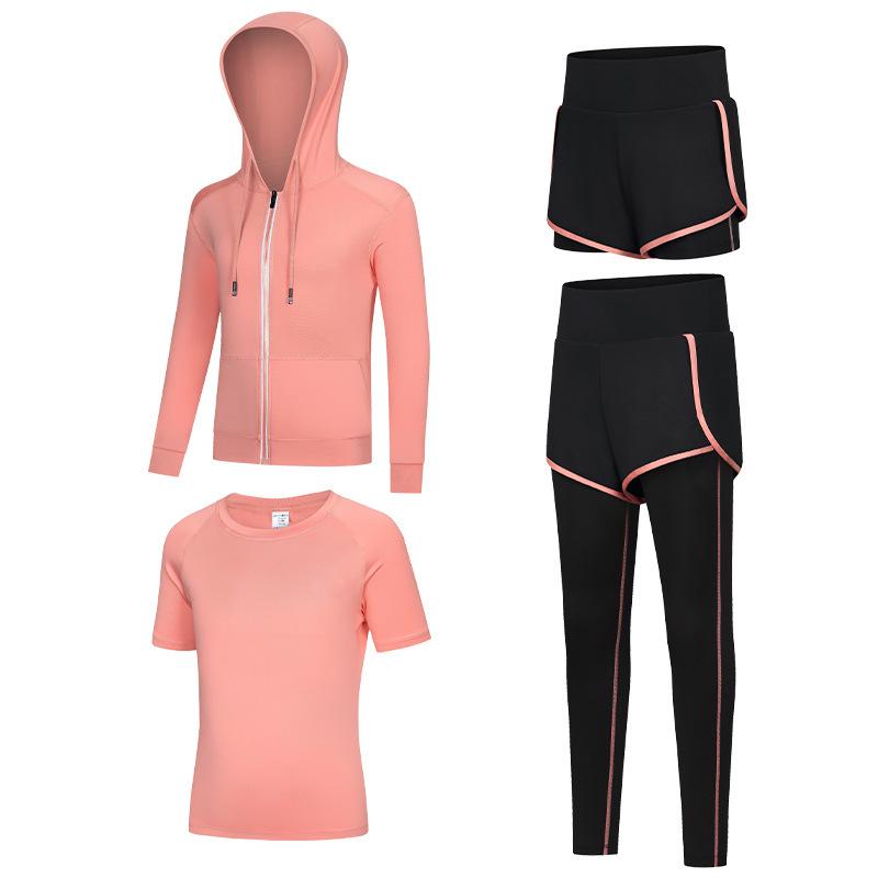 Kids' Quick-Dry Long Sleeve Hooded Yoga Set for Girls - Medium & Large Sizes, Autumn/Winter