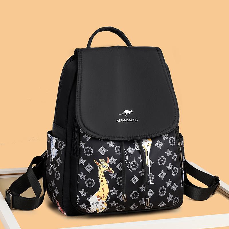 Schoolbag Backpack Women's 1011 New Leisure Bag Versatile Trend Korean Edition Printed Large Capacity Outdoor Travel Women's Backpack